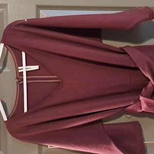 ANTHROPOLOGIE Plum Tie Waist Jumpsuit Size XL